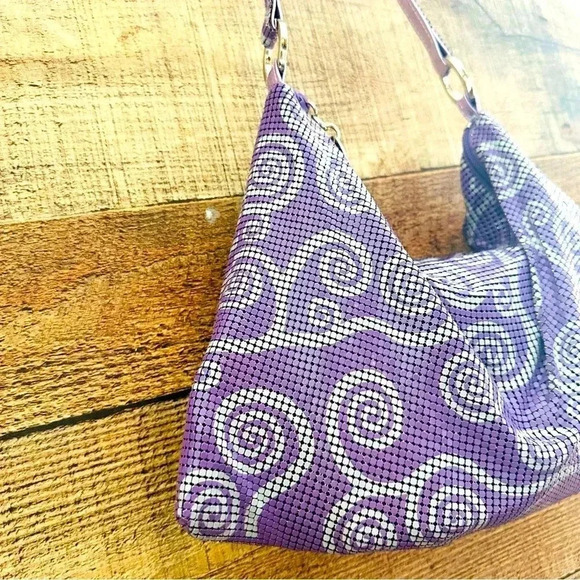 NWOT Rare Whiting & Davis Swirl Large Mesh Hobo Bag - Picture 4 of 11